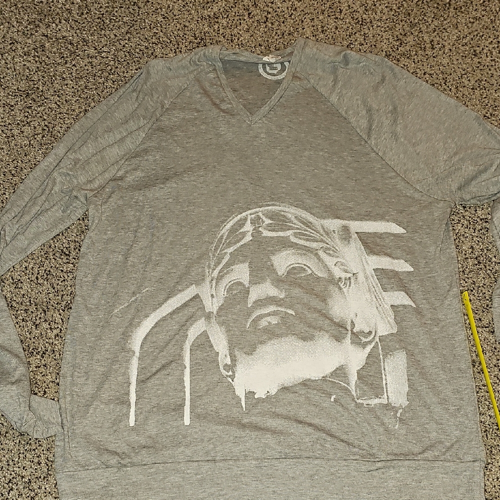 Canvas Hand Painted Screen Printed Cleveland Guardian V Neck Light Sweater 2xl